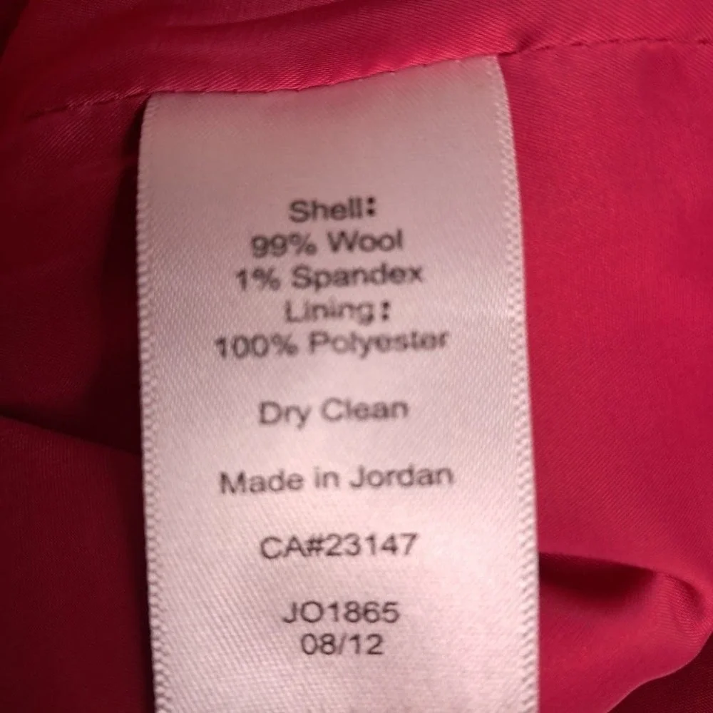 Talbots 6 Fuchsia Pink Wool Blend Pencil Skirt Short Classic